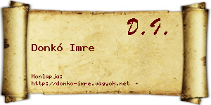Donkó Imre névjegykártya