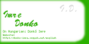 imre donko business card